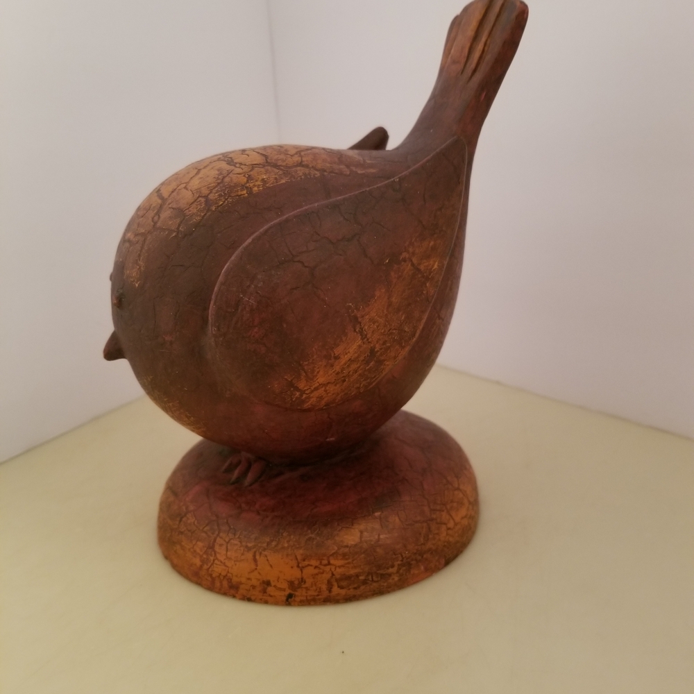 Rustic Brown Bird Figurine